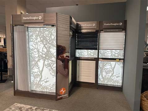 Hunter Douglas display in the showroom